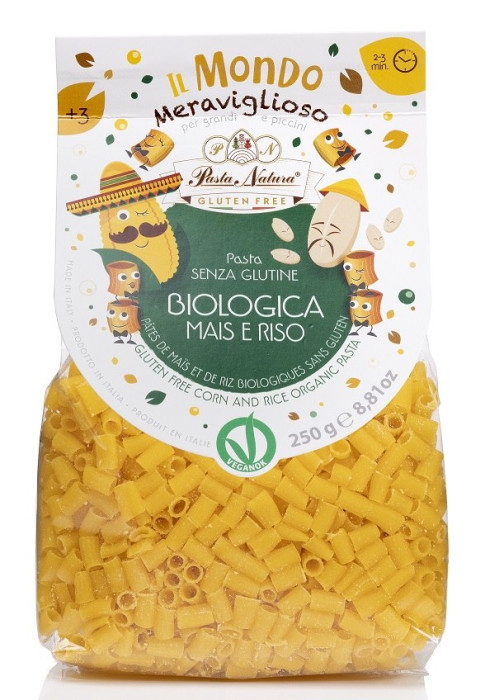 Makaron (kukurydziano - ryżowy) dla dzieci rurka mini bezglutenowy BIO 250 g - PASTA NATURA