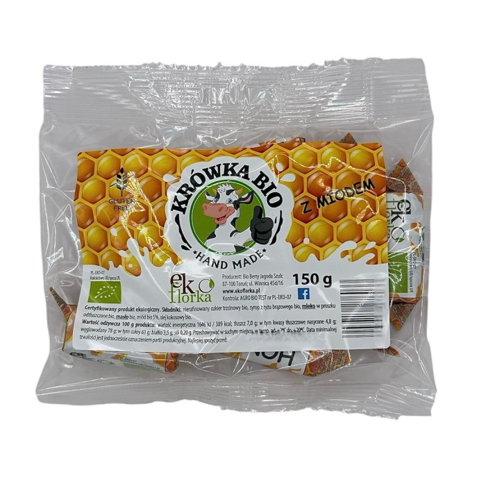 Krówki z miodem bezglutenowe BIO 150 g - EKOFLORKA