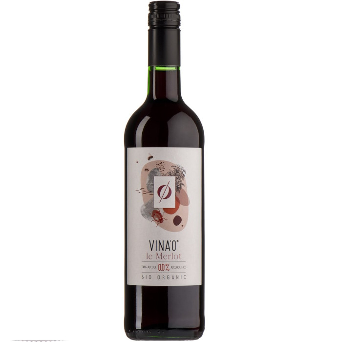 Wino bezalkoholowe le merlot czerwone słodkie BIO 735 ml - VINA0