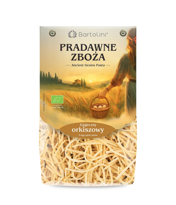 Makaron (3 jajeczny orkiszowy) krajanka średnia BIO 250 g - BARTOLINI (PRADAWNE ZBOŻA)