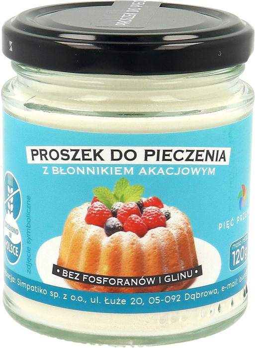 Proszek do pieczenia z błonnikiem akacjowym bezglutenowy 120 g - PIĘĆ PRZEMIAN
