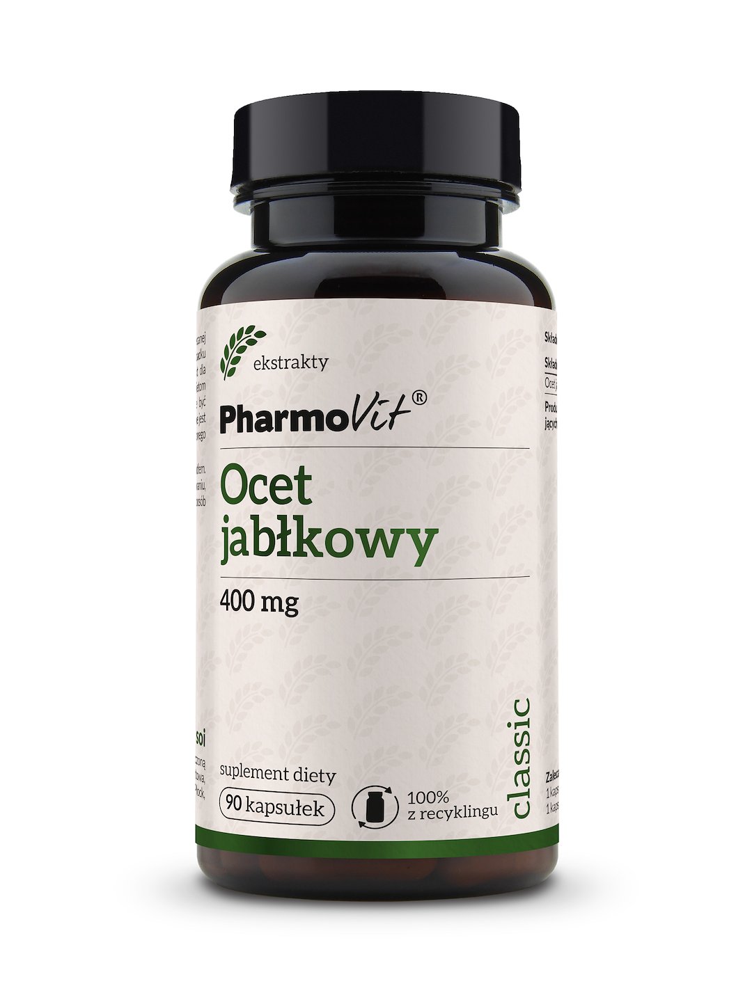 Ocet jabłkowy (400 mg) bezglutenowy 90 kapsułek - PHARMOVIT (CLASSIC)